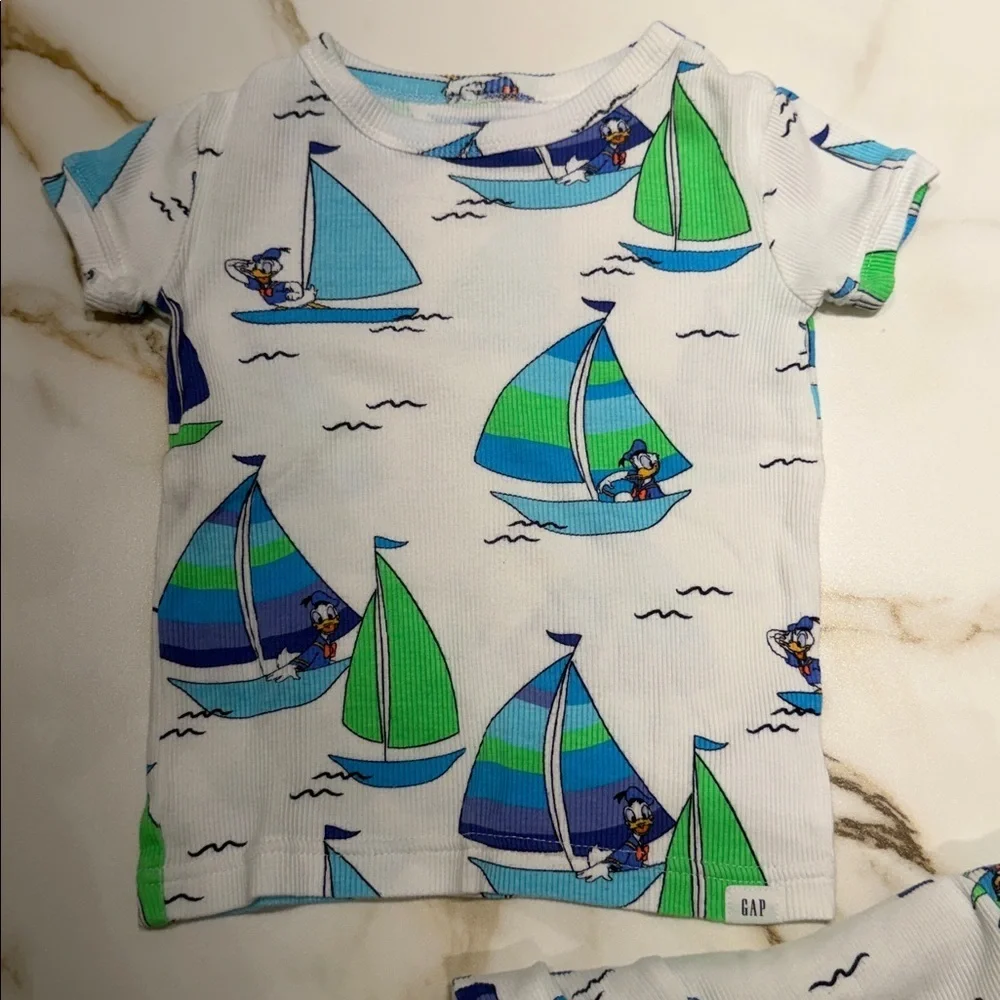 Gap Baby Sailboat Outfit in Green and Blue